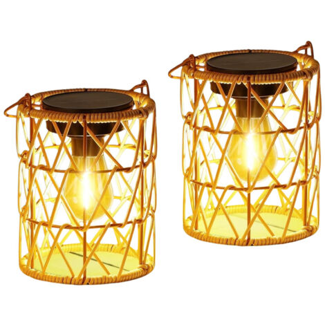 Lampe solaire-Lampe solaire suspendue d'extérieur-Lanterne solaire tissée à la main-Équipée d'une ampoule LED lumineuse-Lanterne (1/5)