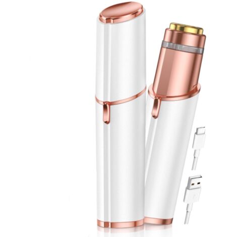 Épilateur-Épilateur visage pour femme – Rasoir à sourcils indolore – Mini-rasoir portable pour la maison et les voyages – Blanc (1/5)