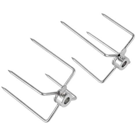 Fourchettes à griller, lot de 2, accessoires de barbecue et de camping, compatibles avec les barres de 8 x 8 mm (1/5)