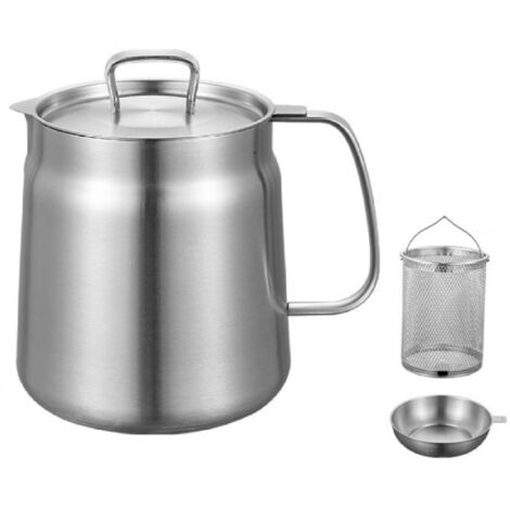 Friteuse–Panier à friture avec passoire–Résistante à la chaleur–Format compact–Facile à nettoyer–Idéale pour les petites portions (1/5)