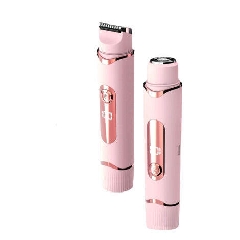 Rasoir 2 en 1 pour femmes - Rasoir électrique - Épilateur - Tondeuse - Avec affichage numérique - 1 pièce - Rose (1/5)