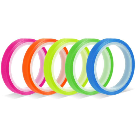 Rouleaux de ruban adhésif fluorescent marque-page - 5 couleurs