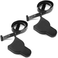 Lot de 2 mètres ruban de 150 cm (60 pouces), avec goupille de verrouillage et bouton-poussoir pour un enroulement facile. Design ergonomique et portable.