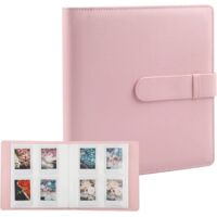 Album Photo 256 Poches pour Fujifilm Instax Mini, Classeur de Cartes 4 Cases, Rose Uni