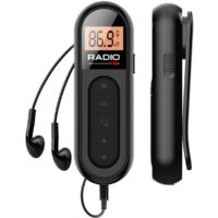 Radio portable - Radio FM - Radio de poche - 14 heures d'autonomie - Puce DSP pour un son clair - Rechargeable par USB-C - Noir