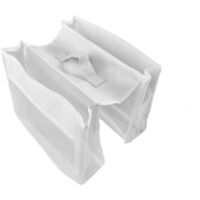 Storage bag for bath toys, hanging organizer for bath toys with 2 compartments, mesh bag for storing and sorting bath toys.