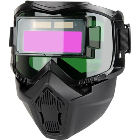 Casque de soudage - Casque de soudage assombri automatique Hotte à énergie solaire réglable Masque de protection oculaire anti-glare pour les soudeurs Bouclier facial soudé à arc TIG MIG pour le (1/5)