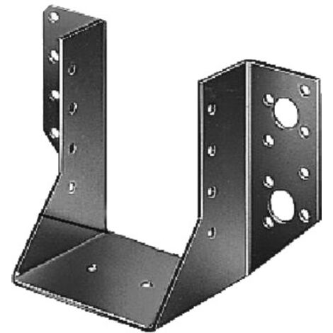 Support de poteau en U acier galvanisé 64x65 mm – Fixation sécurisée pour bois et béton – 15 trous pour montage rapide – Alberts (1/5)