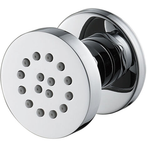 Jets Latéraux Chromé Jet de Corps en Laiton Réglables Pulvérisation de Buse Ronde Mural Jets de Massage Douche pour Accessoires de Salle de Bain, 50x50mm,1 Pcs (1/5)