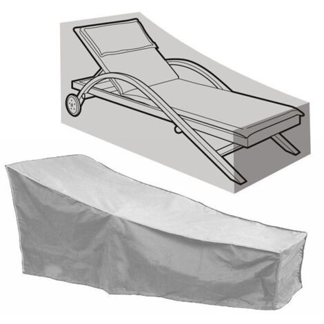 Housse Soleil Bâche Pour Chaise Longue Anti-UV Anti-Vent Imperméables Tissu De 210D Oxford Housse De Protection Bain De Soleil, Transat Jardin 208X76X41cm (1/5)