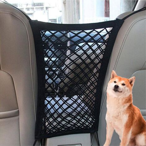 AIDUCHO Organisateur De Maille De Voiture,Filet De Rangement Pour Siège Auto 2 Couches,11.4x9.4in Universelle Filet De Protection Voiture Pour Chien,Filet De Rangement Voiture Pour Bébé Et Chien (1/5)