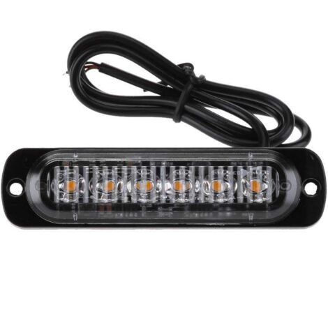 Lot de 2 feux de position latéraux 6 LED pour feux de position avant arrière universels pour camion, caravane, camping-car, camion, voiture, bus (jaune),11228mm (1/5)