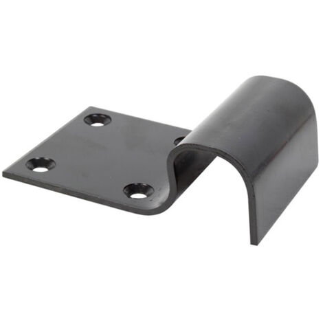 Butée d'arrêt portail 50 x 90mm noir – Acier laqué – Résistante aux intempéries – Fixation par vis – Compatible avec hauteurs 5-35mm – Alberts (1/2)