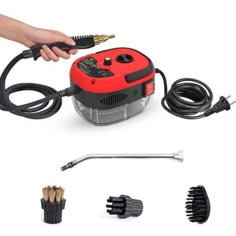 Aiperq – Nettoyeur vapeur portable 1500 W – Pression 3 bars – Température 105 °C – 3 têtes de brosse pour surfaces variées – Prise UE