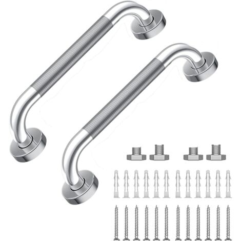 Barre d'appui murale antidérapante de 30 cm en acier inoxydable pour salle de bain - Barre d'équilibre de sécurité pour salle de bain