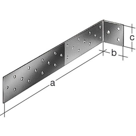 Équerre de fixation en acier galvanisé 285x40x40 mm – 24 perçages pour fixation béton – Épaisseur 2 mm pour robustesse accrue – Alberts (1/5)