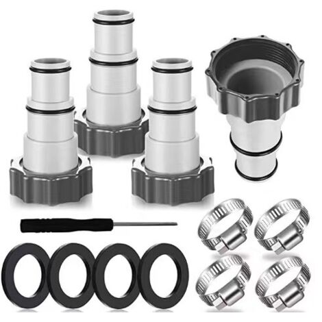 Adaptateur Tuyau Piscine 32 38,12 Pièces Adaptateur Piscine Intex 32 38,Adaptateur Piscine 38mm,Raccord Tuyau Piscine Intex,Adaptateur Tuyau Pompe Piscine. (1/4)