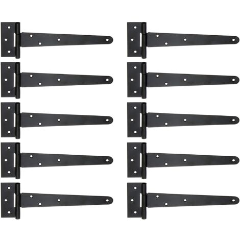Penture anglaise noire – 248 x 46 mm avec axe pressé – fixation robuste pour portes en bois – Marque (1/2)
