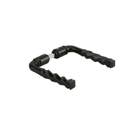 – Béquille torsadée en aluminium noir laqué – Carré 7x100mm – 2 portées – Pour portes jusqu'à 70mm – Effet fer forgé