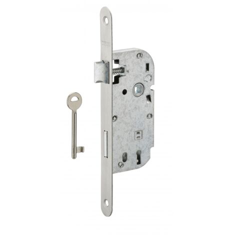 Thirard – Serrure encastrable à clé pour porte de chambre – Axe 40mm – Pêne en acier – Gâche plate inox – 1 clé incluse – Variures 6 (1/2)