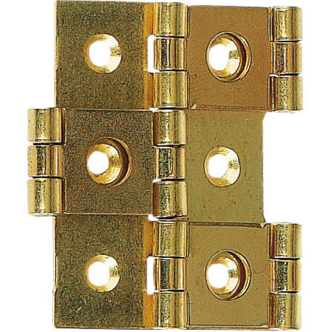 Itar – Charnière pour meuble en acier – Largeur 30 mm – Décor laiton – Ouverture double sens – Charge maximale élevée