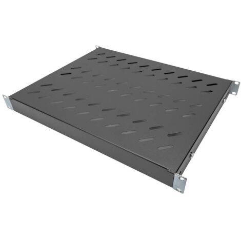1HE Fachboden festeinbau für 600 mm tiefe Schränke 44x482x350mm schwarz (1/4)