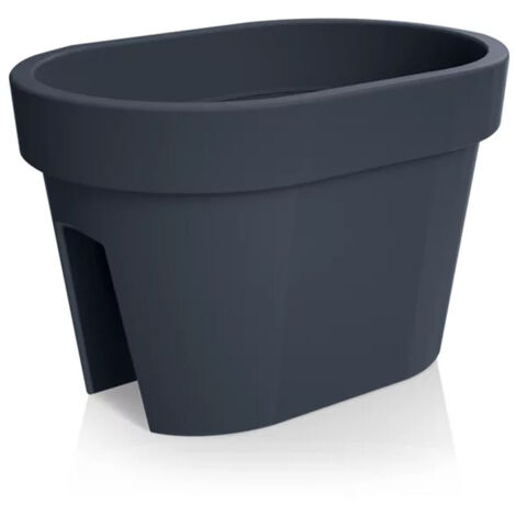 Lem Select – Jardinière de balcon anthracite 250mm de hauteur – Polypropylène – Volume 12,3L – Longueur 266mm – Largeur 396mm