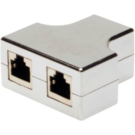 Digitus RJ45 réseau informatique Adaptateur CAT 5, CAT 5e [2x RJ45 mâle - 1x RJ45 mâle] gris Y233832 (1/2)