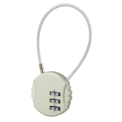 Thirard – Cadenas à combinaison 3 chiffres – En alliage pour intérieur – Verrouillage valise ou casier – Anse en câble acier (1/3)