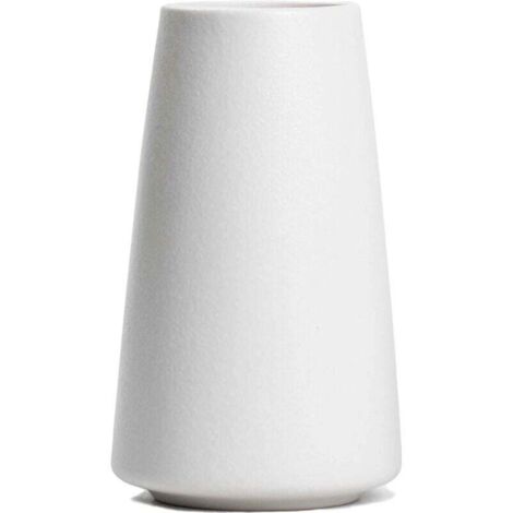 Sunxury – Vase en céramique blanc uni – Vase à fleurs minimaliste pour décoration intérieure – Texture givrée – Convient pour centre de table (1/5)
