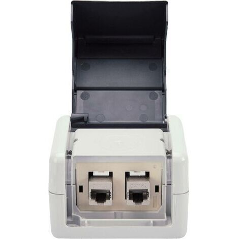 Prise réseau encastré 2 ports DN-93844-OD-1 beige W389561 (1/5)