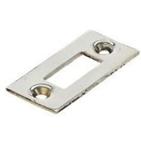 Itar – Gâche pour crémone en laiton poli – Largeur 28 mm – Longueur 58 mm – Rectangle intérieur 12 mm x 22 mm – Compatible portes standard