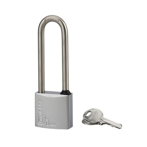 Thirard – Cadenas à clé extérieur 35mm – Corps en laiton chromé – Anse en acier inoxydable – Mécanisme à goupilles – Inclus 2 clés (1/3)