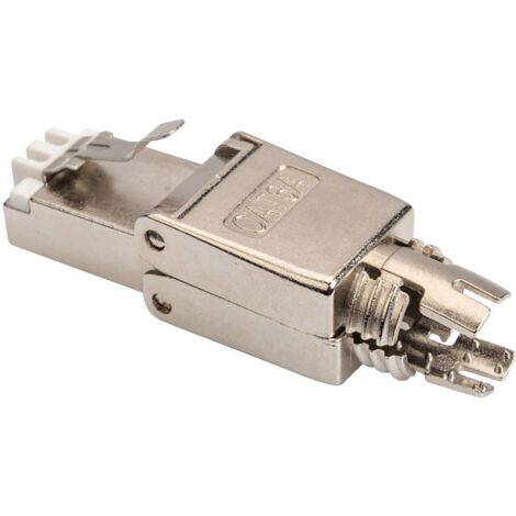 Digitus DN-93634 Fiche mâle cat 6A, RJ45, blindée, AWG 22-27, connexion de montage sans outil DN-93634 mâle, droit Nombre de pôles 8P8C argent 1 p Q651712 (1/6)