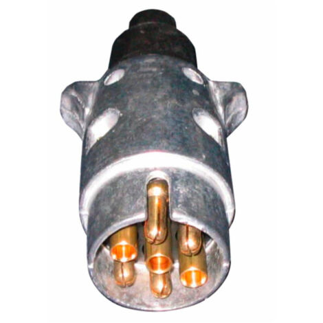 Lem Select – Prise remorque mâle 12 V 7 broches – Aluminium – Contact à vis – ISO 1724 Type N – Pour remorques et caravanes