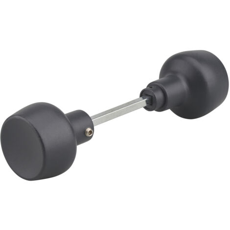 Thirard – Bouton double rond gris pour serrure Horga – Carré 6mm – Longueur 100mm – Finition époxy pour usage intensif