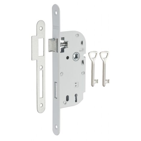 Thirard – Serrure encastrable à clé pour porte de chambre – Têtière carrée – Entraxe 40mm – Verrouillage efficace – 2 clés fournies