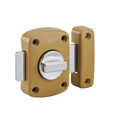 Thirard – Verrou à bouton Alouette 50mm – Acier époxy bronze – 3 clés fournies – Pour portes intérieures légères (1/4)