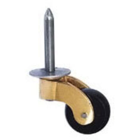 Itar – Roue de portail 18 mm avec galet nylon – Monture laiton – Charge 100kg pour chantiers humides et espaces confinés (1/2)