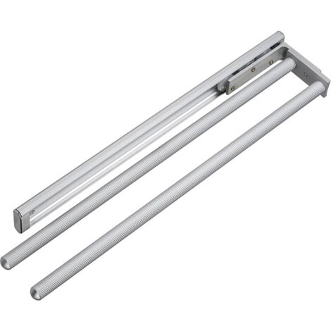 Itar – Porte-serviette coulissant aluminium – 2 bras – Longueur 442 mm – Largeur 38 mm – Hauteur 92 mm – Décor argent