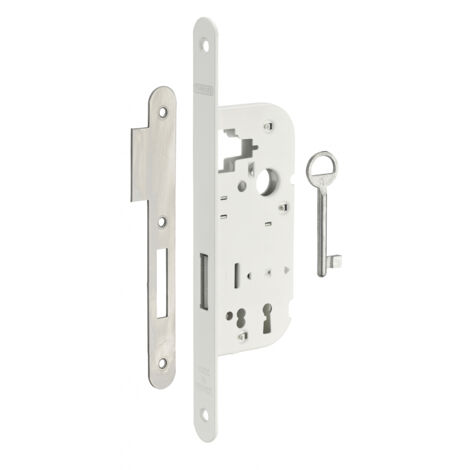 Thirard – Serrure monopoint encastrée à clé pour porte intérieure – Pêne dormant en acier – Axe 40mm – Bouts ronds – 1 clé – Sécurité renforcée (1/2)