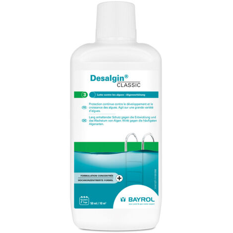 Le Sanitaire – Concentré anti-algues Desalgin® 1 L – Élimine les algues – Effet de clarté – pH neutre – Compatible avec désinfection