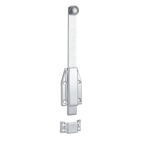 Thirard – Verrou à plaquer 250mm – Gâche plate en acier zingué blanc – Pêne coulissant pour portes intérieures – Résistant à la corrosion