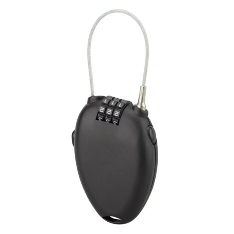 Cadenas à code Zipper, intérieur, cable 0.55m, 3 chiffres, noir - (1/2)