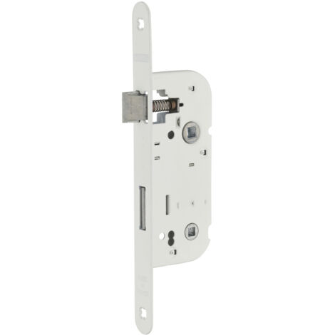 Thirard – Serrure encastrable à condamnation pour porte de salle de bain – Entr'axe 70mm – Axe 40mm – Coffre acier embouti – Pêne réversible (1/4)