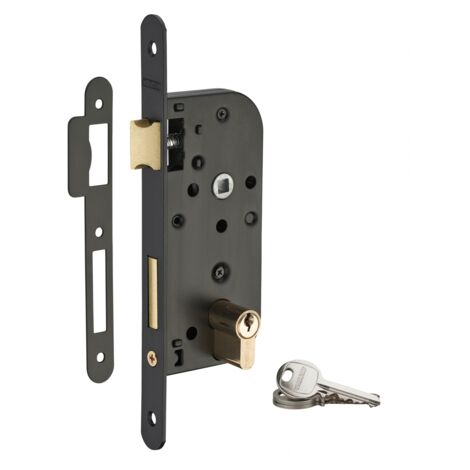 Thirard – Serrure encastrable à cylindre pour porte d'entrée – Axe 40mm – Cylindre 30x30mm – Pêne en laiton – Gâche plate en acier zingué (1/2)
