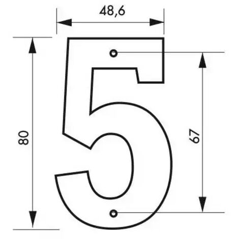 Thirard – Plaque signalétique chiffre 5 hauteur 80mm noir à visser – Alliage métallique résistant aux intempéries – Fixation facile avec vis incluses (1/5)