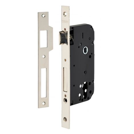 Thirard – Serrure monopoint encastrée pour porte d'entrée – Axe 50mm – Bouts carrés – Finition nickelée – Mécanisme à rappel par clé (1/2)