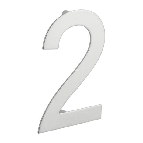 Chiffre 2 à visser, inox, H.100mm - (1/2)