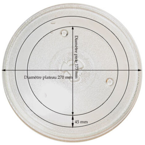 Plateau tournant diametre 270 mm  49PM021 pour Micro-ondes , MICRO ONDES ESSENTIELB PG EM 252M, MICRO ONDES GRILL ESSENTIELB EG 231M BLUESKY, CARREFOUR HOME, CONTINENTAL EDISON, DELONGHI, ESSENTIEL B,